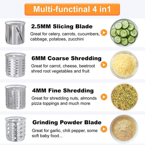 Ergonomic food pusher with knob offers comfortable handling.