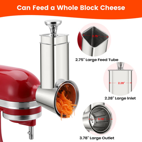 KINGEAGLE three blades for zucchini ribbons, cheese grate, and cabbage shred with ease