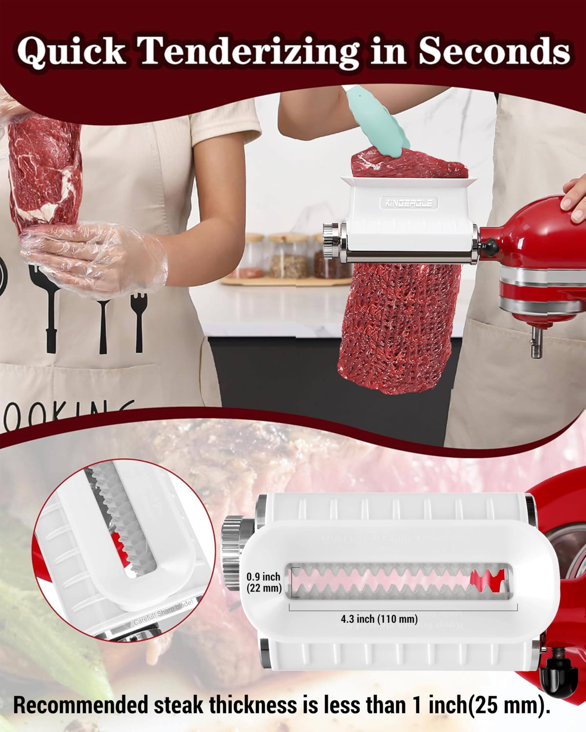 KINGEAGLE tenderizer stainless steel frame demonstrates durable construction.