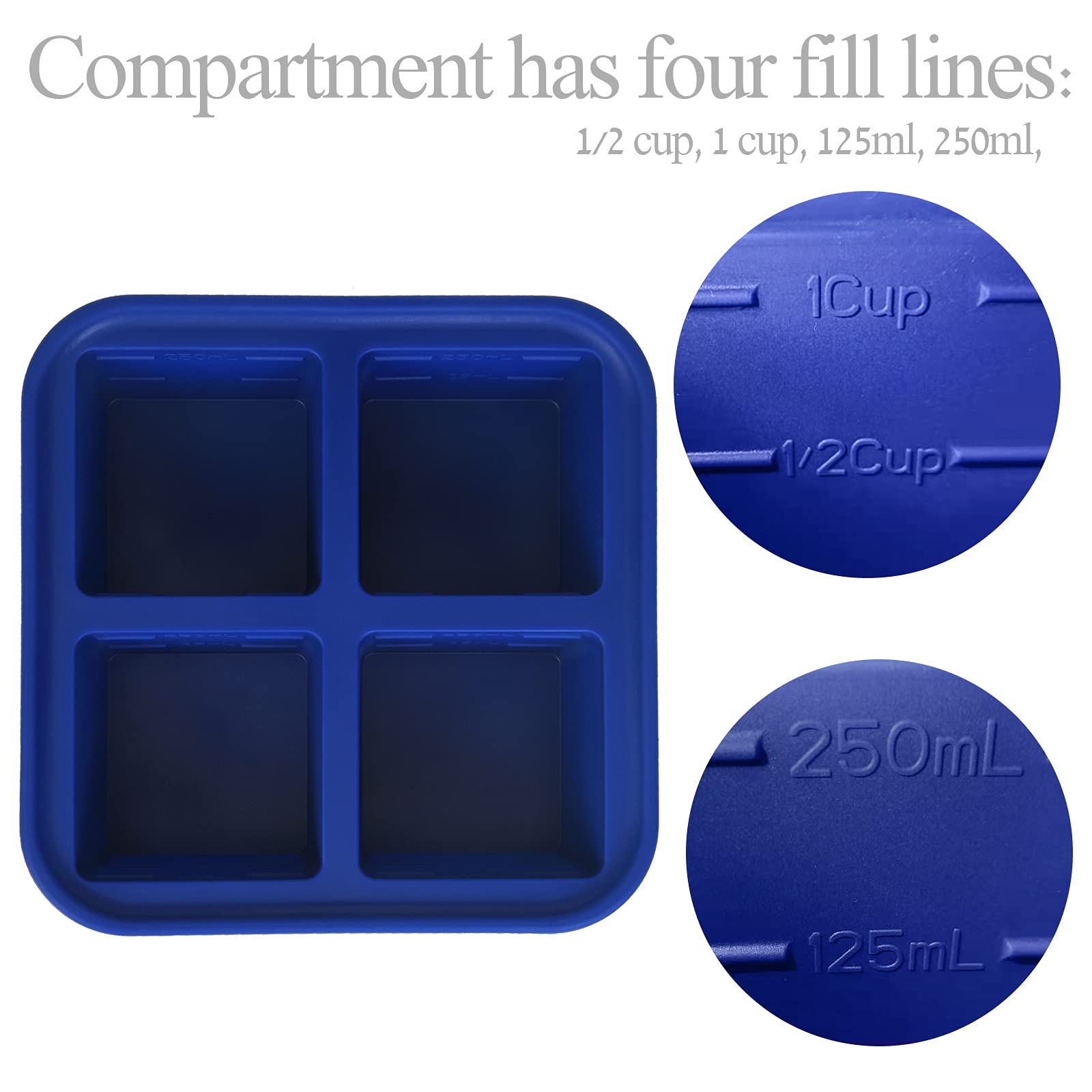 Kinggrand Kitchen 125ml to 1 cup lines help precise portions.