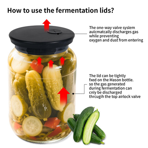 Kinggrand Kitchen wide-mouth fermenter cap provides secure fit for jars.