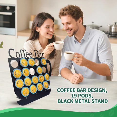 KingLive K Cups Holder Keurig-compatible rack keeps pods neatly organized.