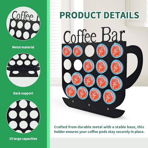 KingLive K Cups Holder vertical design saves counter space for K-cups.