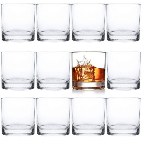 Kingrol 12-pack 10oz rocks glasses for whiskey and cocktails