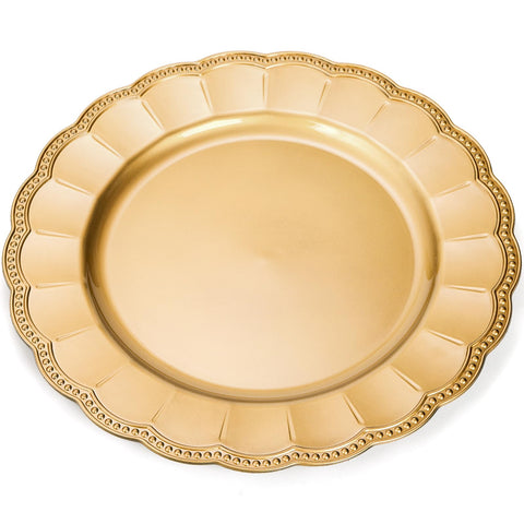 Kingrol charger plate under dinnerware creates a polished, professional dining presentation.