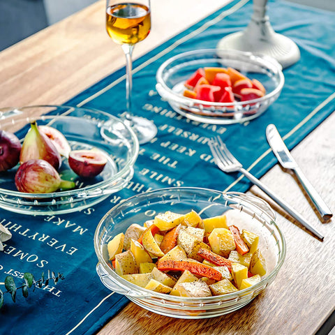 Kingrol glass plates are dishwasher, microwave, oven, and freezer safe