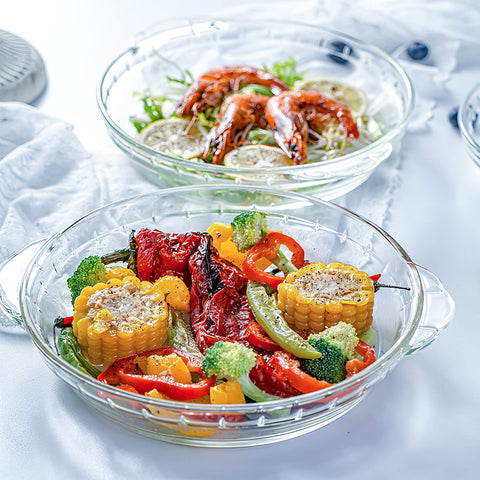 Kingrol pie plates in clear glass show even heating