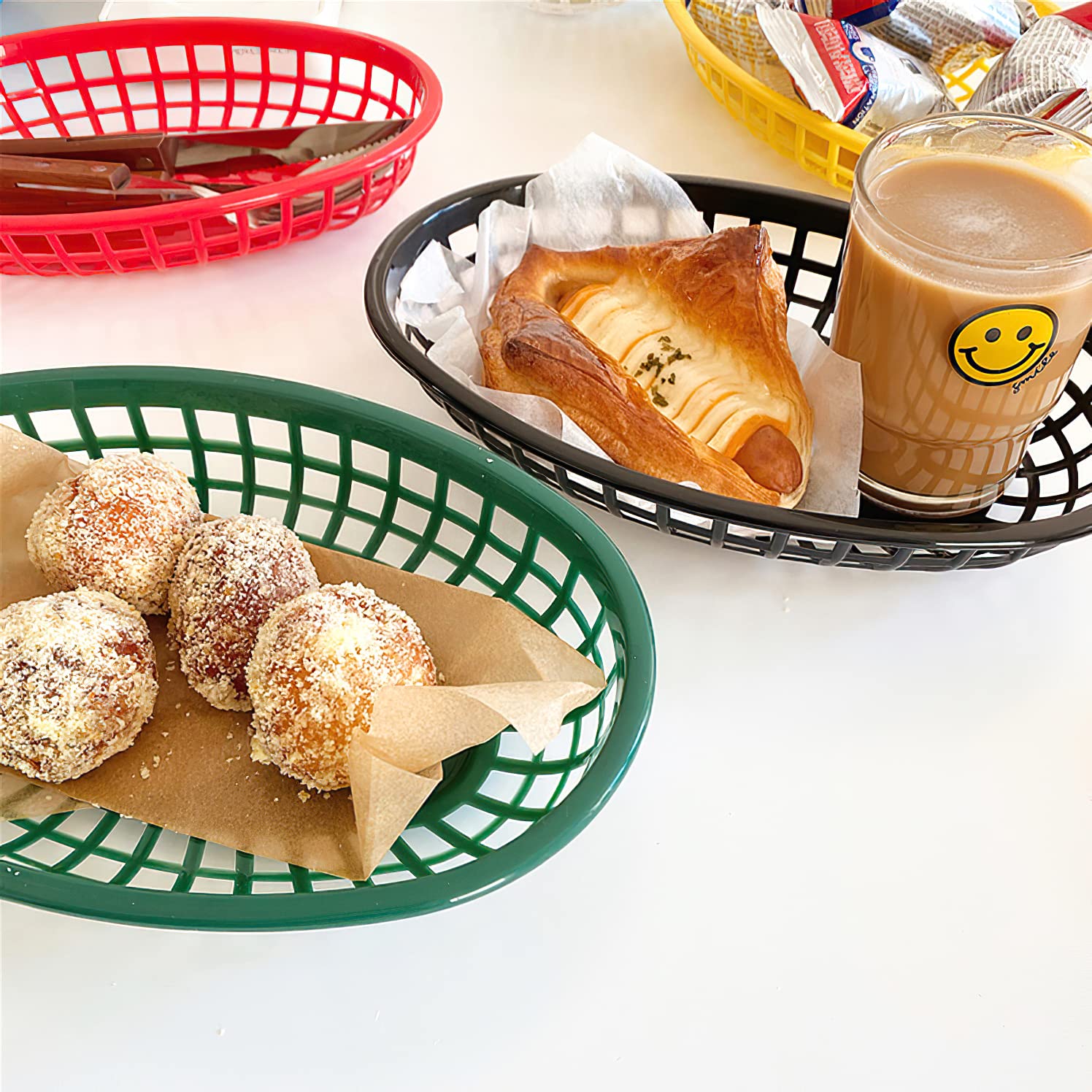 Kingrol versatile storage basket suitable for fruits, snacks, and condiments