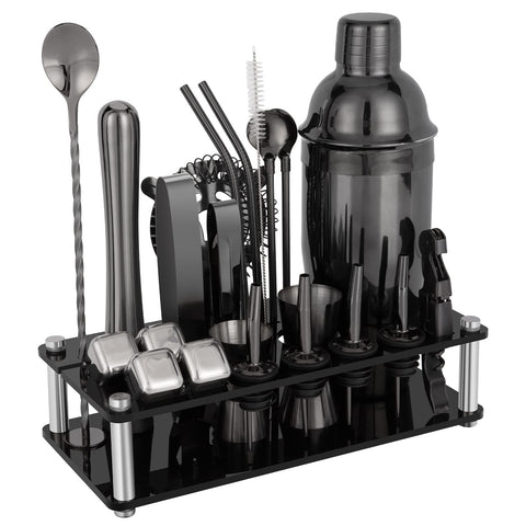 KingROW 23-piece cocktail shaker set displayed for easy home bartending.