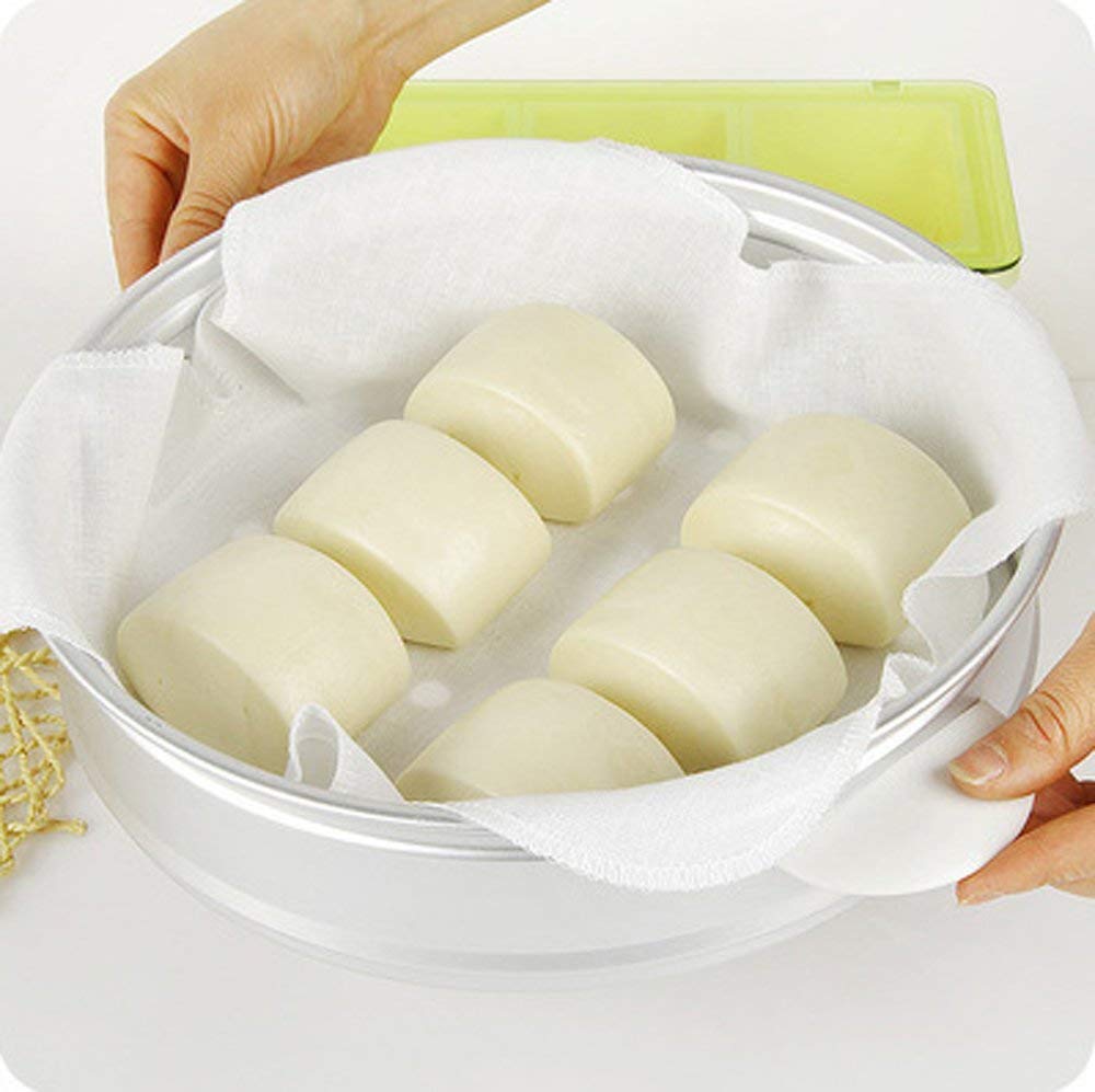 King's Deal steamer cloth 15x15 square for rice cakes and dim sum, reusable cotton.
