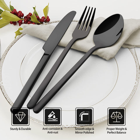 KINGSTONE 18/10 stainless steel flatware close-up showcases durable, balanced construction.