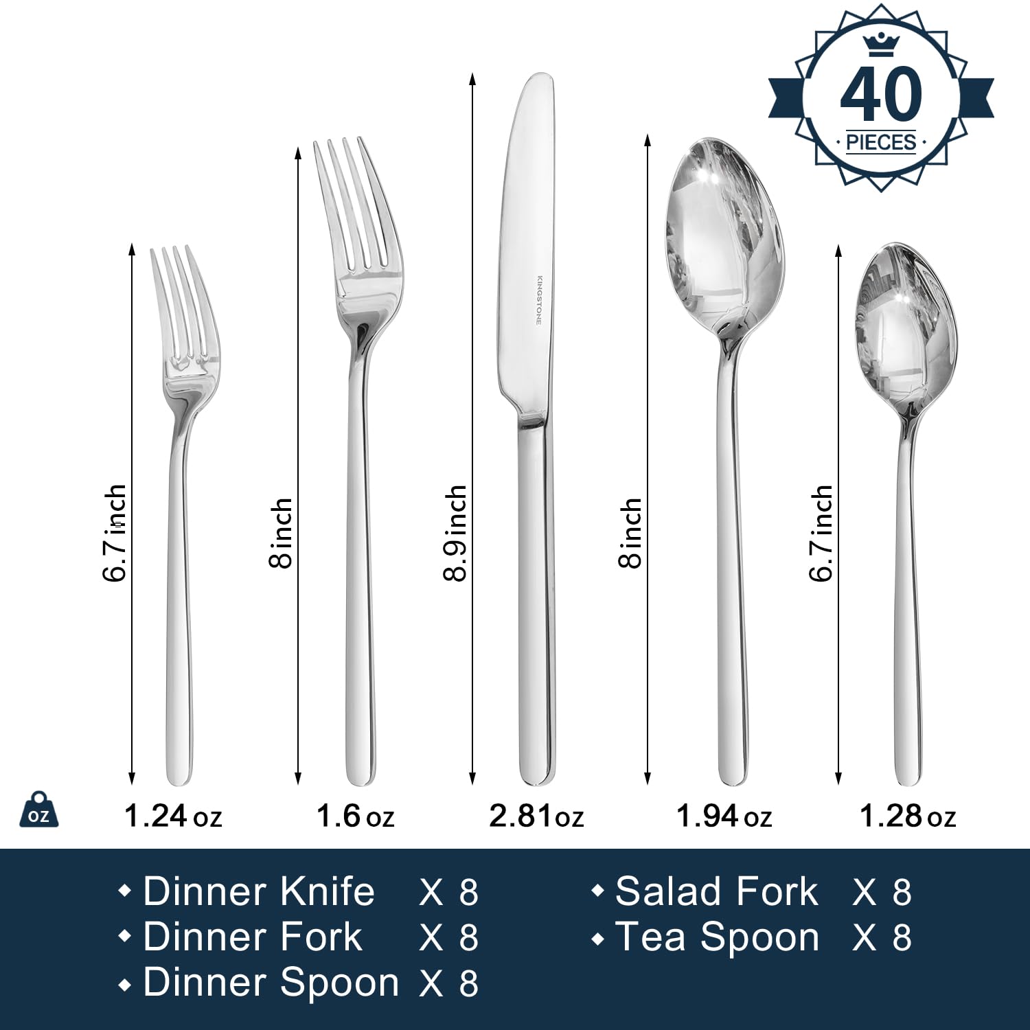 Close-up of KingStone 18-10 stainless steel to show durability and long-lasting use