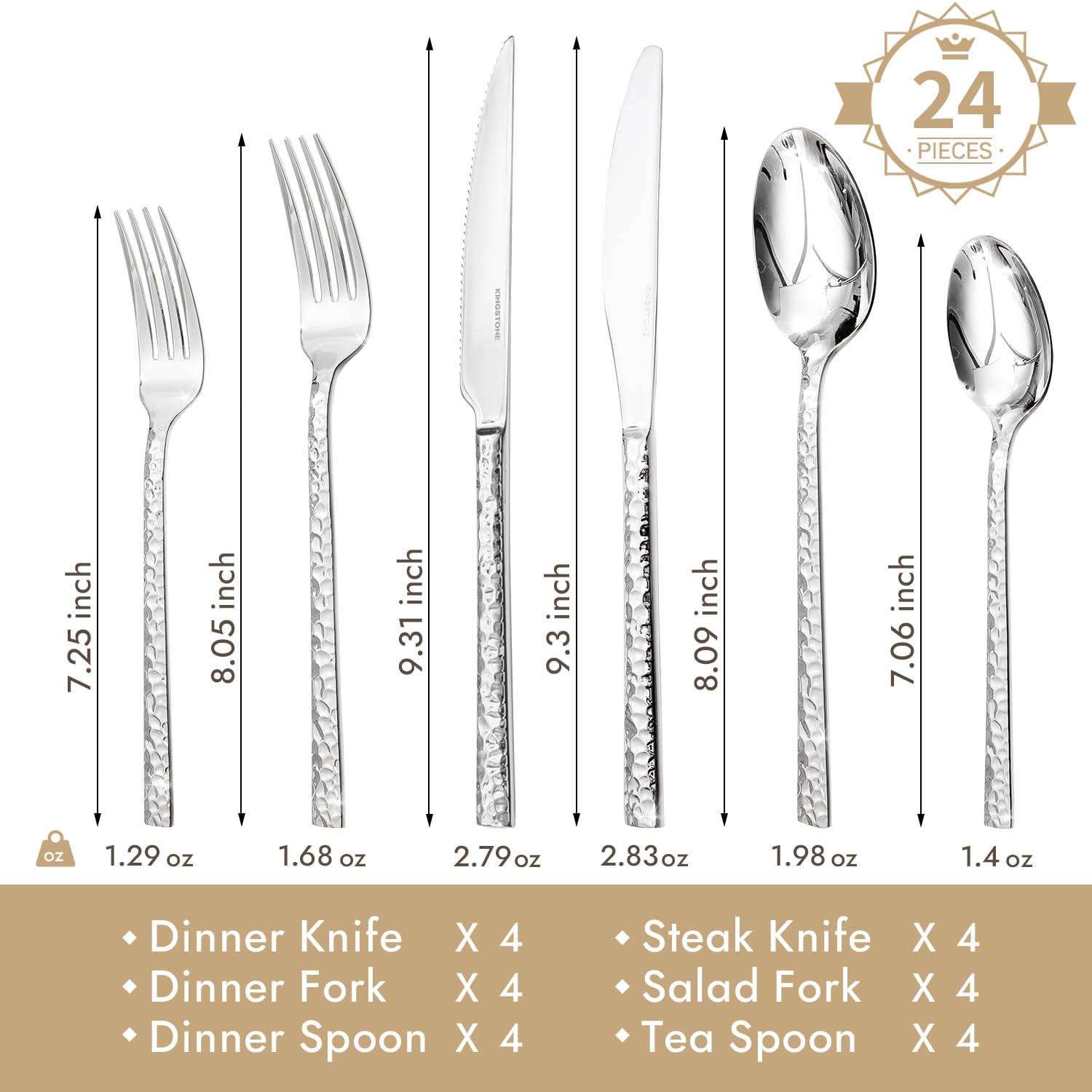 Kingstone 24-piece dinner forks add sturdy, polished touch to meals and gatherings.