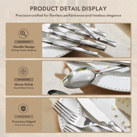 Kingstone dinner fork with sturdy construction for reliable meals.
