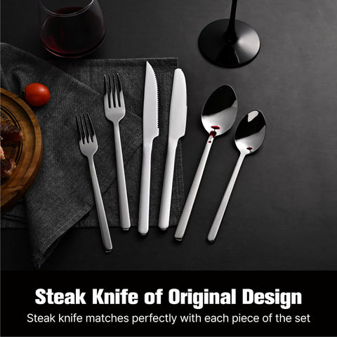 Kingstone silverware close-up highlights mirror polish and clean lines.