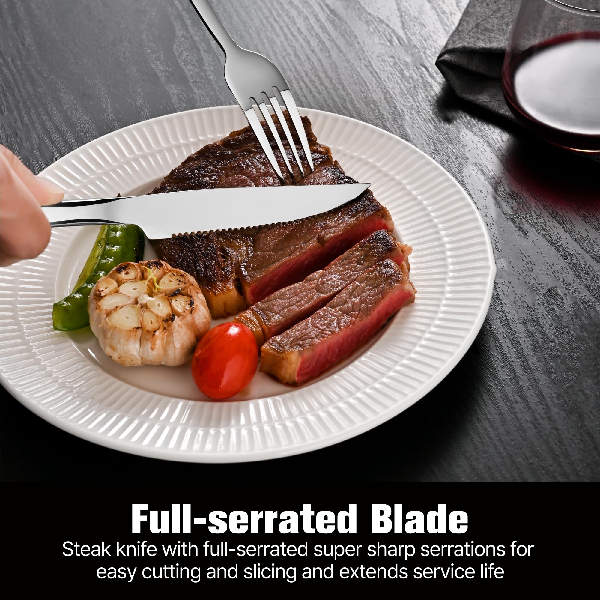 Restaurant-style service with durable flatware designed for busy tables.