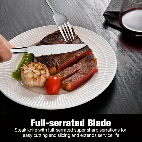 Restaurant-style service with durable flatware designed for busy tables.