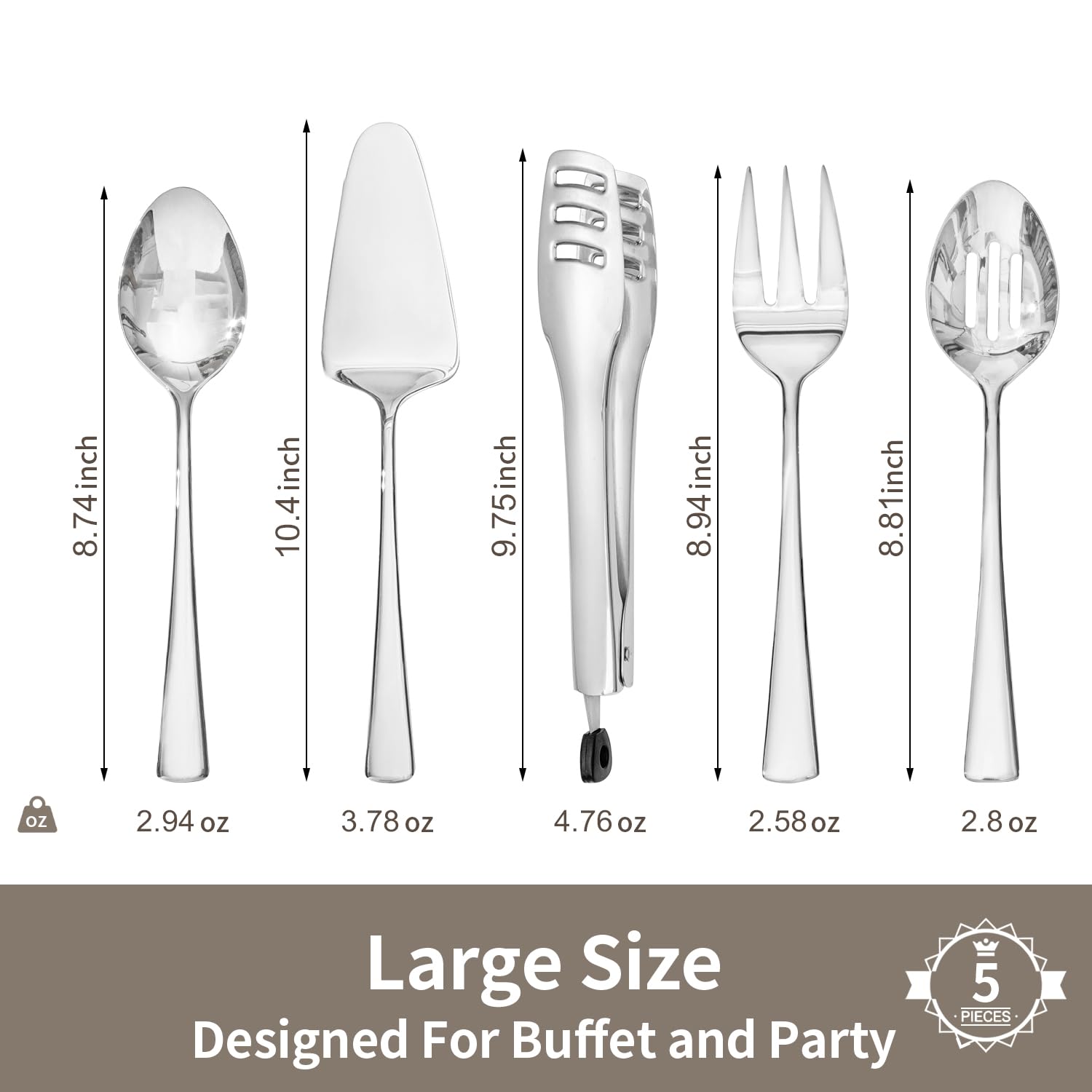 KINGSTONE slotted spoon with perforated bowl for draining sauces.