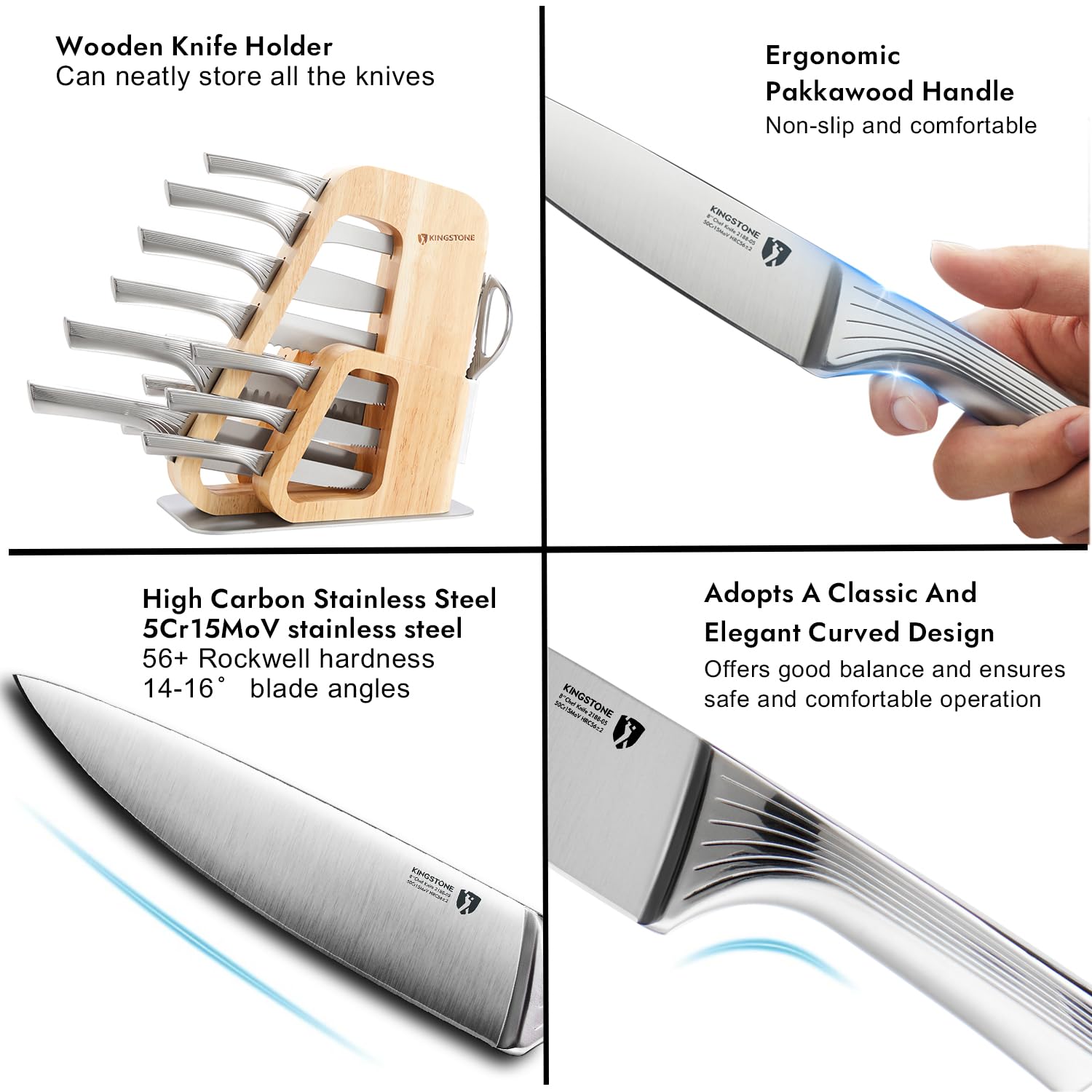 KINGSTONE 8-inch chef knife blade for precise slicing