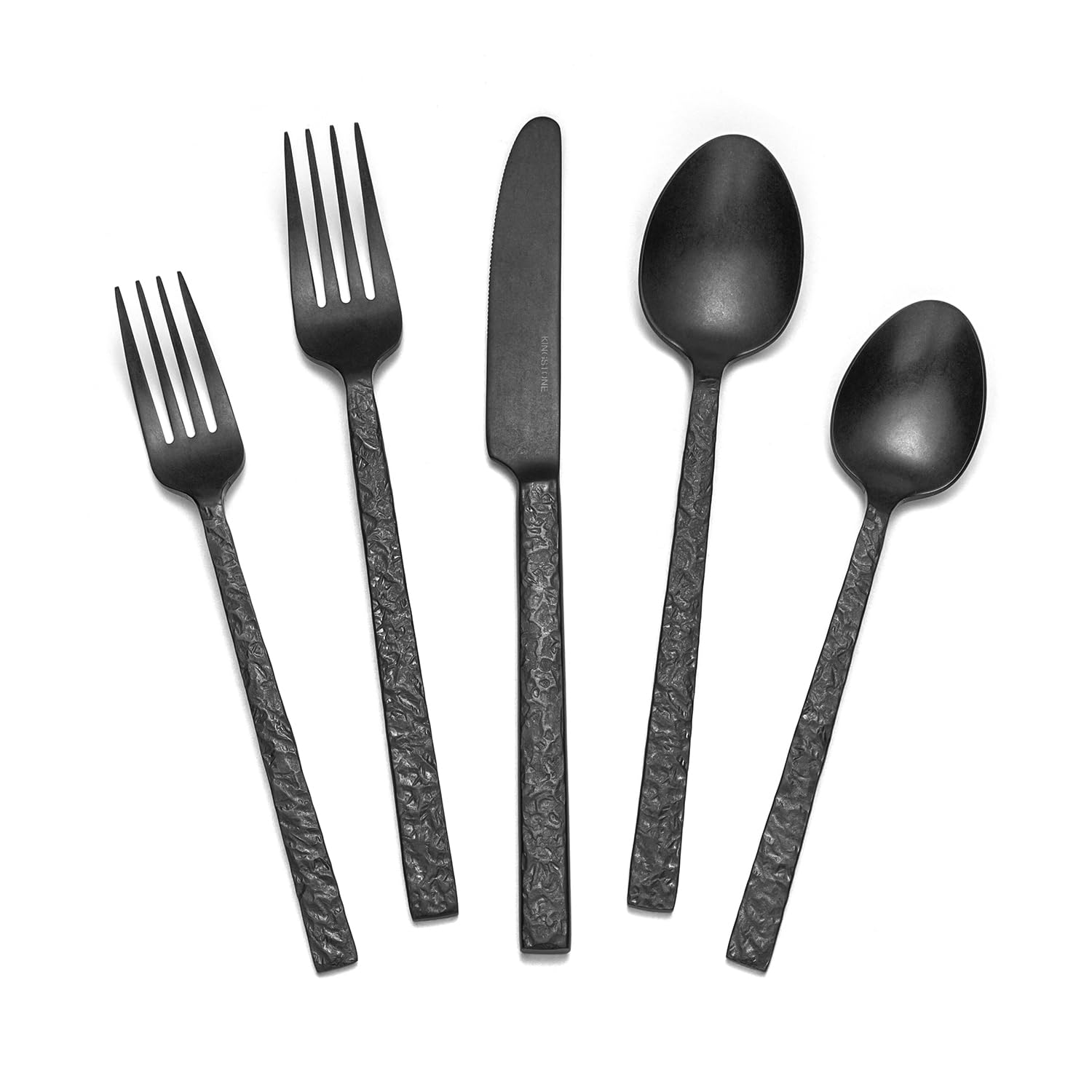 KINGSTONE black hammered dinner knife for everyday meals and upscale dining
