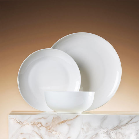 KINGSTONE white bone china bowls and plates, ideal for daily meals