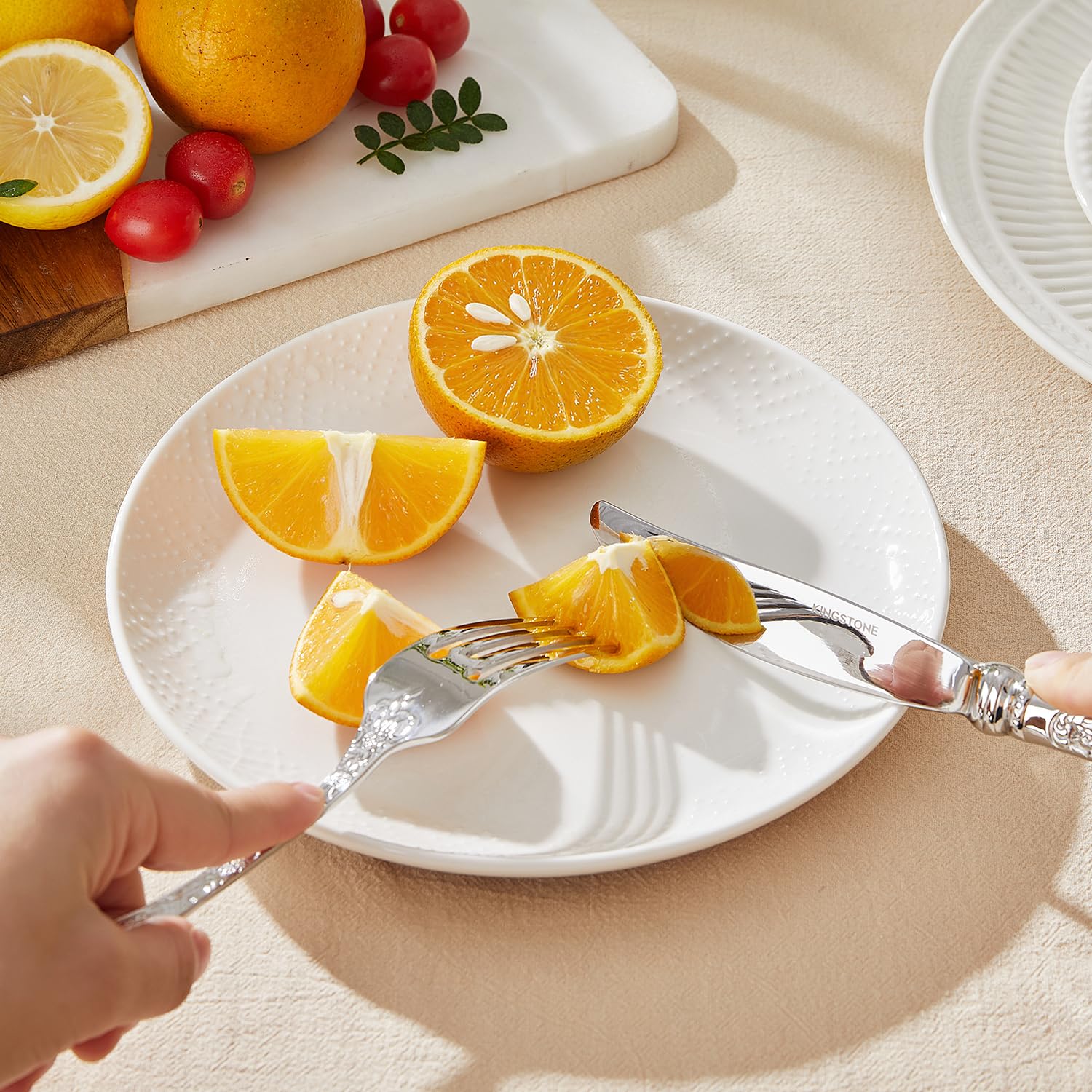KINGSTONE dinner spoon 8.19 inches for generous scooping and comfort.