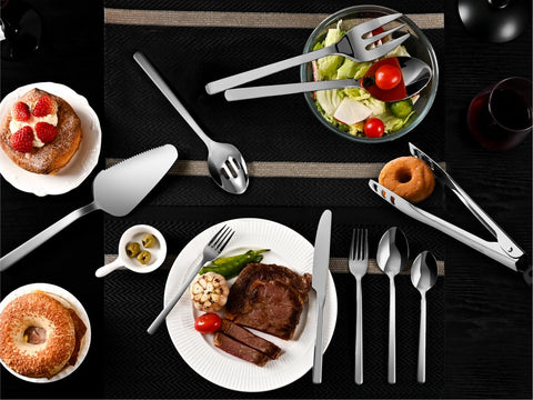 Kingstone dishwasher-safe flatware shown for quick and simple cleanup.
