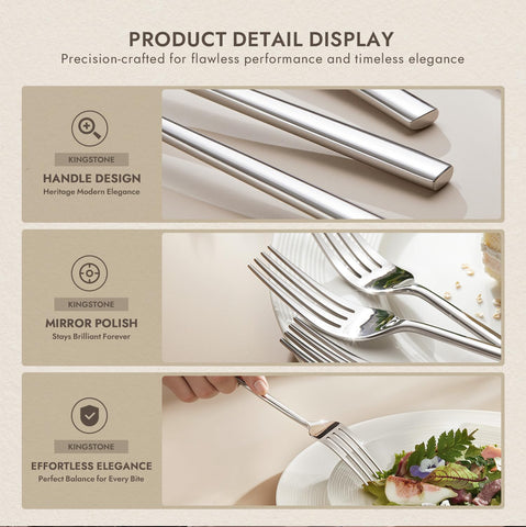 KINGSTONE dishwasher safe label suggests easy cleanup after dinners and events.