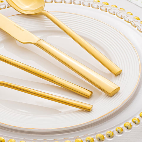 Kingstone Gold Silverware Set salad fork with balanced weight and refined profile