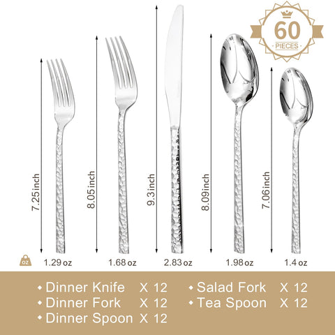 Kingstone hammered dinner forks, balanced for comfortable use.