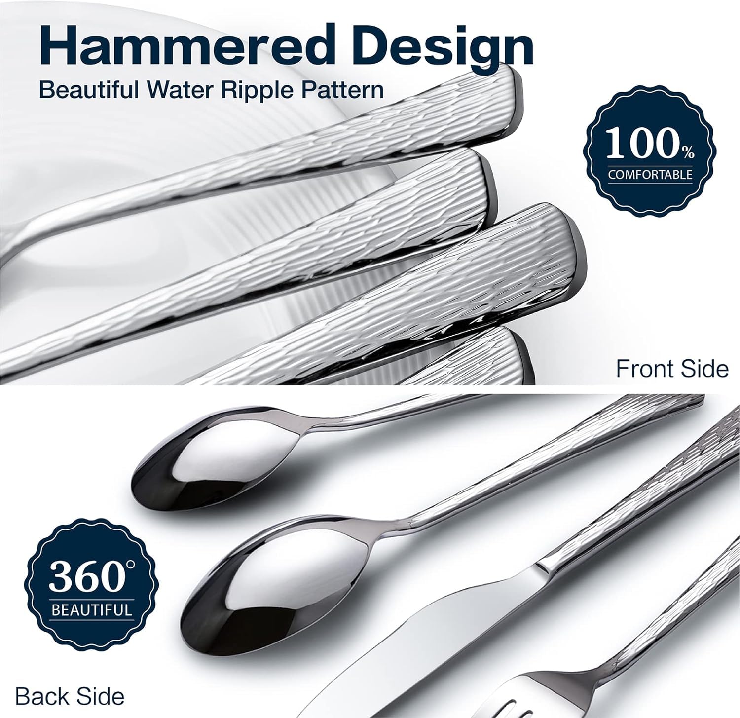 KINGSTONE hammered teaspoon ideal for stirring beverages and tasting portions
