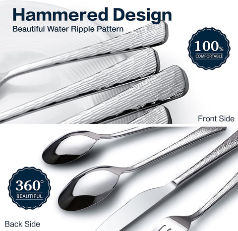 KINGSTONE hammered teaspoon ideal for stirring beverages and tasting portions