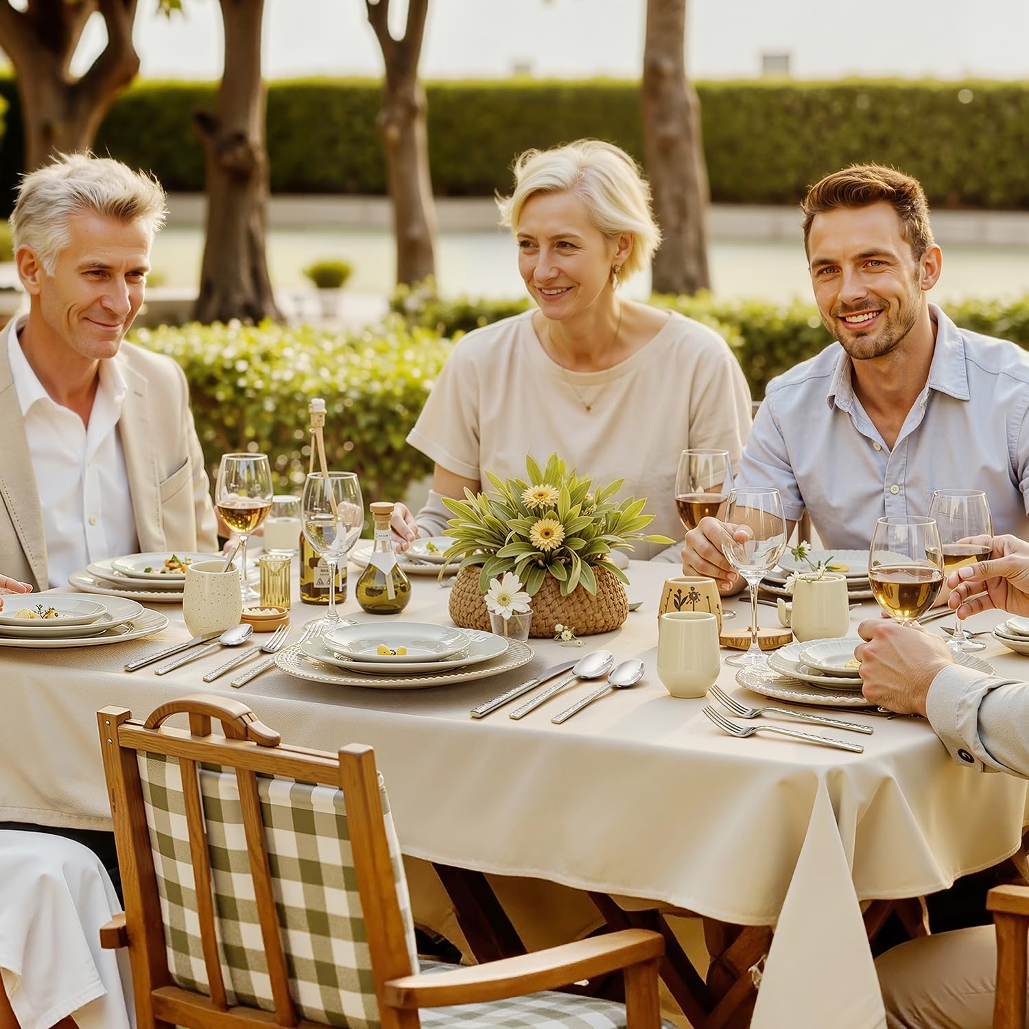 Kingstone table-setting display, versatile service for home and events.