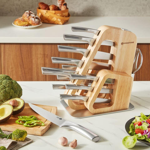 KINGSTONE kitchen prep scene showing versatile 14-piece set in action