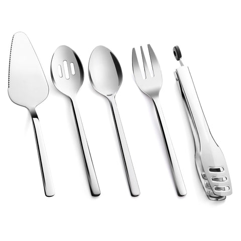 KINGSTONE slotted spoon in gleaming stainless steel ideal for draining sauces at buffets.