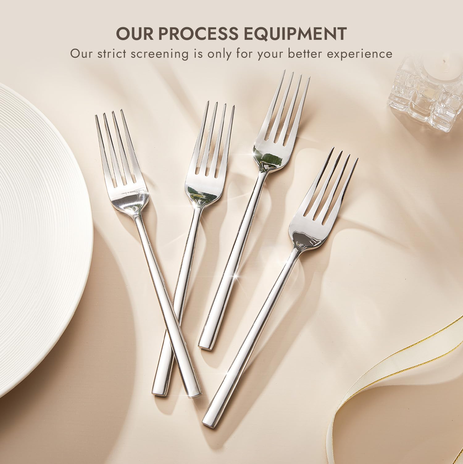 KINGSTONE mirror finish detail highlights elegant design for upscale table settings.