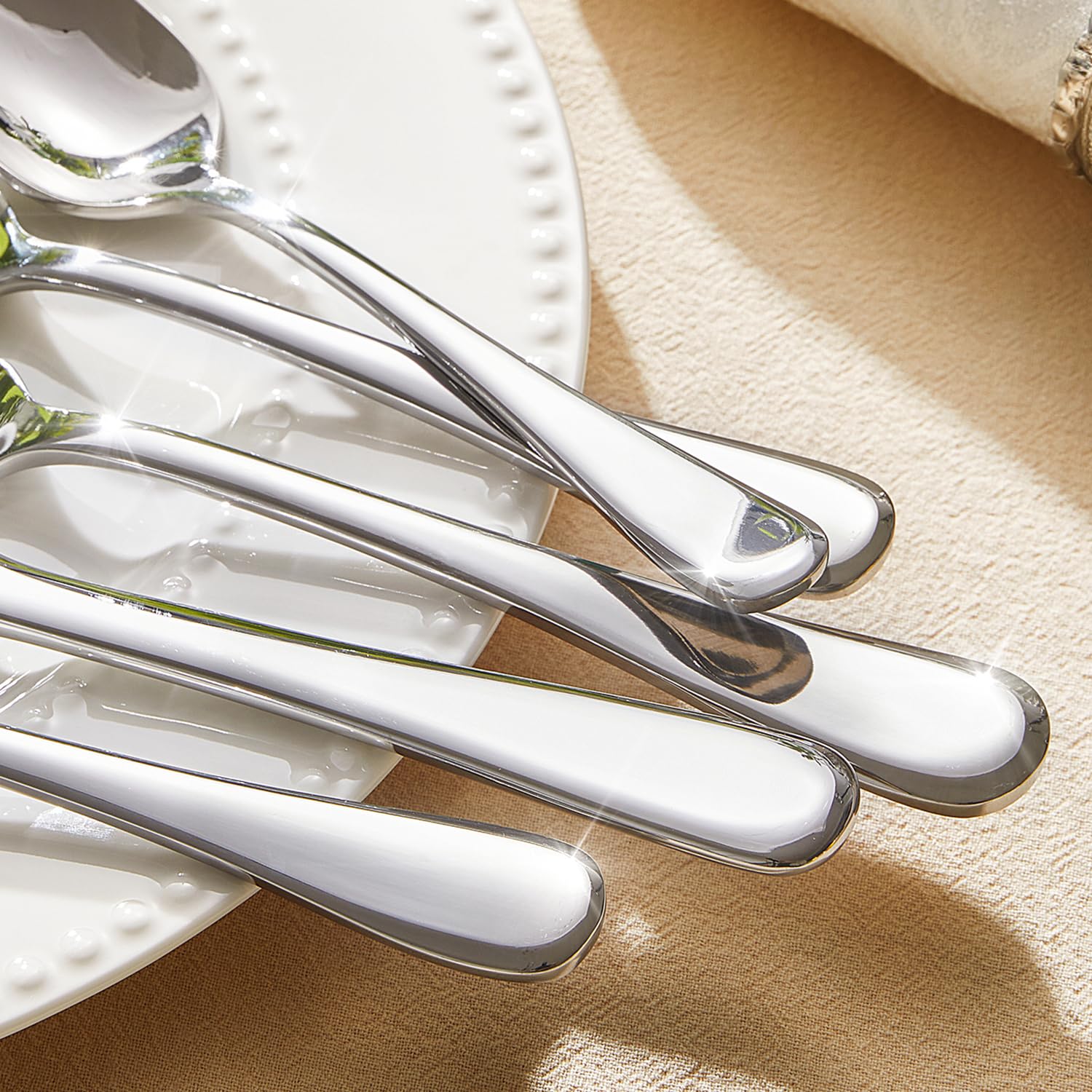 Kingstone modern-design flatware with raised dune-inspired handle