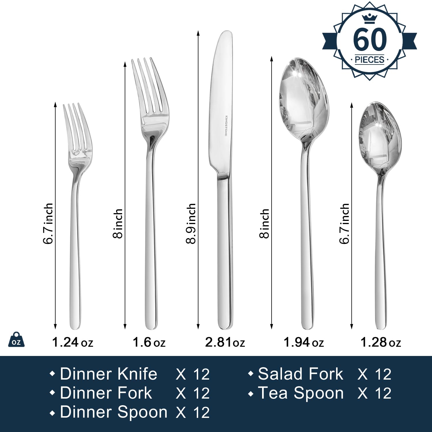 Kingstone dinner fork with balanced weight for comfortable, sturdy meals
