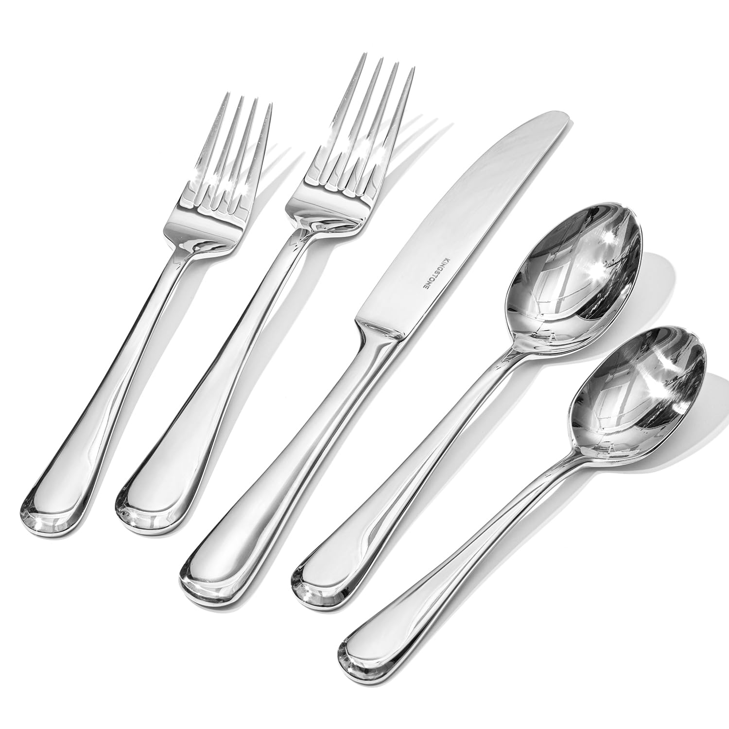 KINGSTONE silverware set dinner knives—sharp edge for precise cuts.