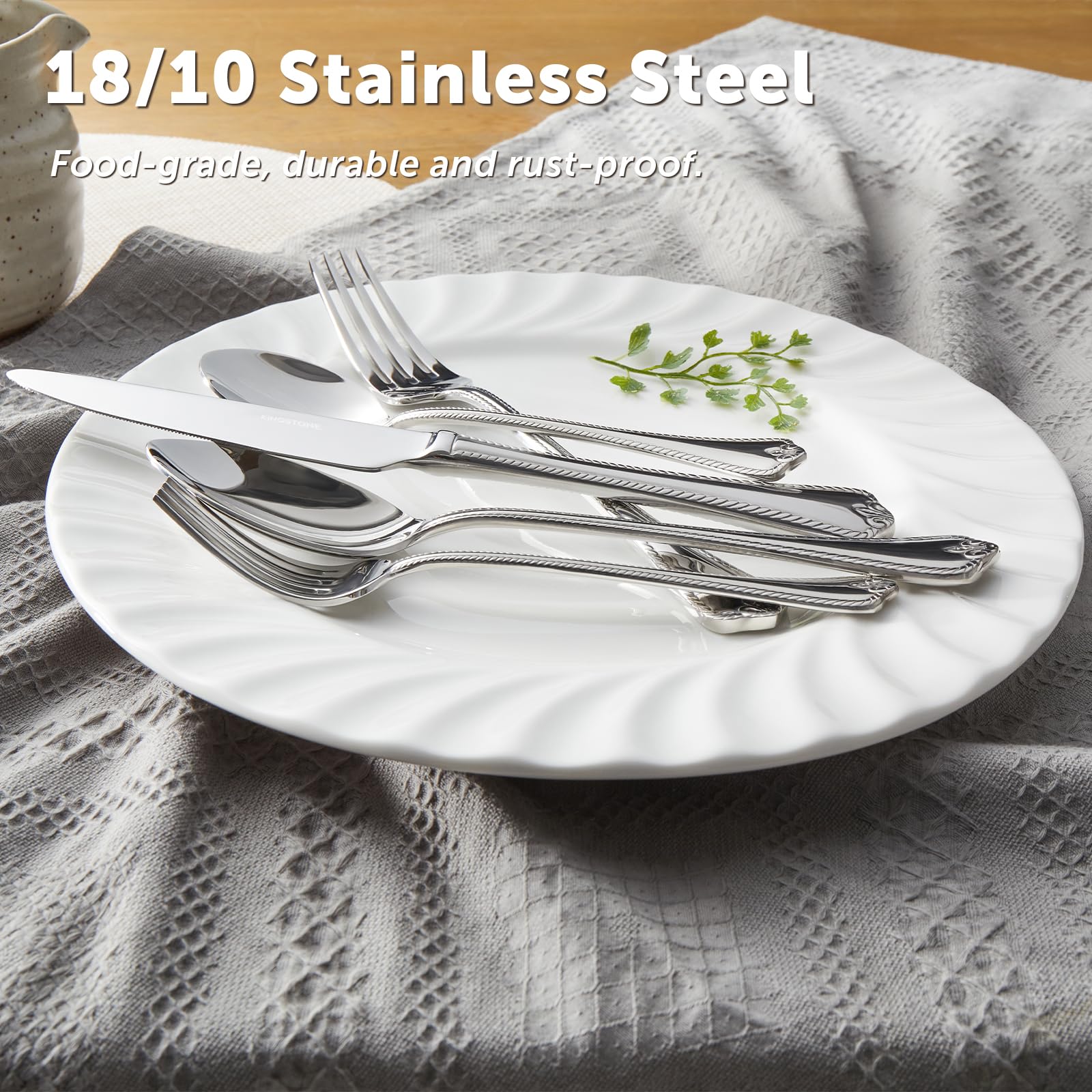Kingstone dishwasher-safe flatware simplifies cleanup after meals