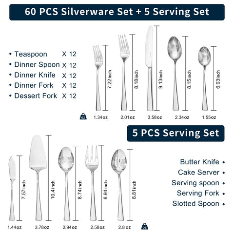 Kingstone silverware set dinner forks with sturdy construction for everyday meals.