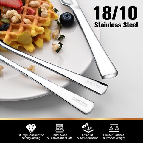 Kingstone silverware set salad and dessert forks in stylish design for casual gatherings.