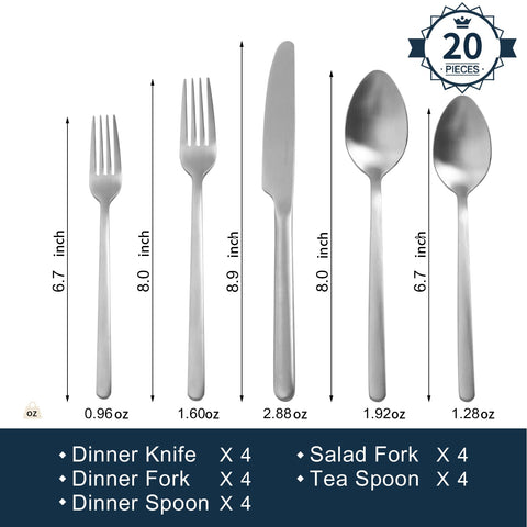 KINGSTONE silverware set dinner fork 8 inches, sturdy grip and corrosion resistance.