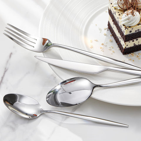 Kingstone silverware set dinner spoons with comfortable balance for meals.