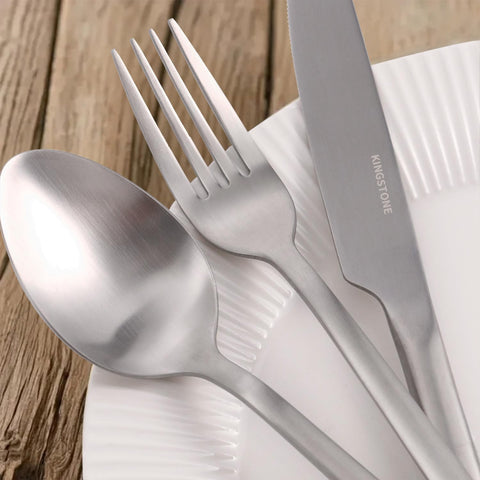 KINGSTONE silverware set teaspoon 6.7 inches, great for beverages and desserts.