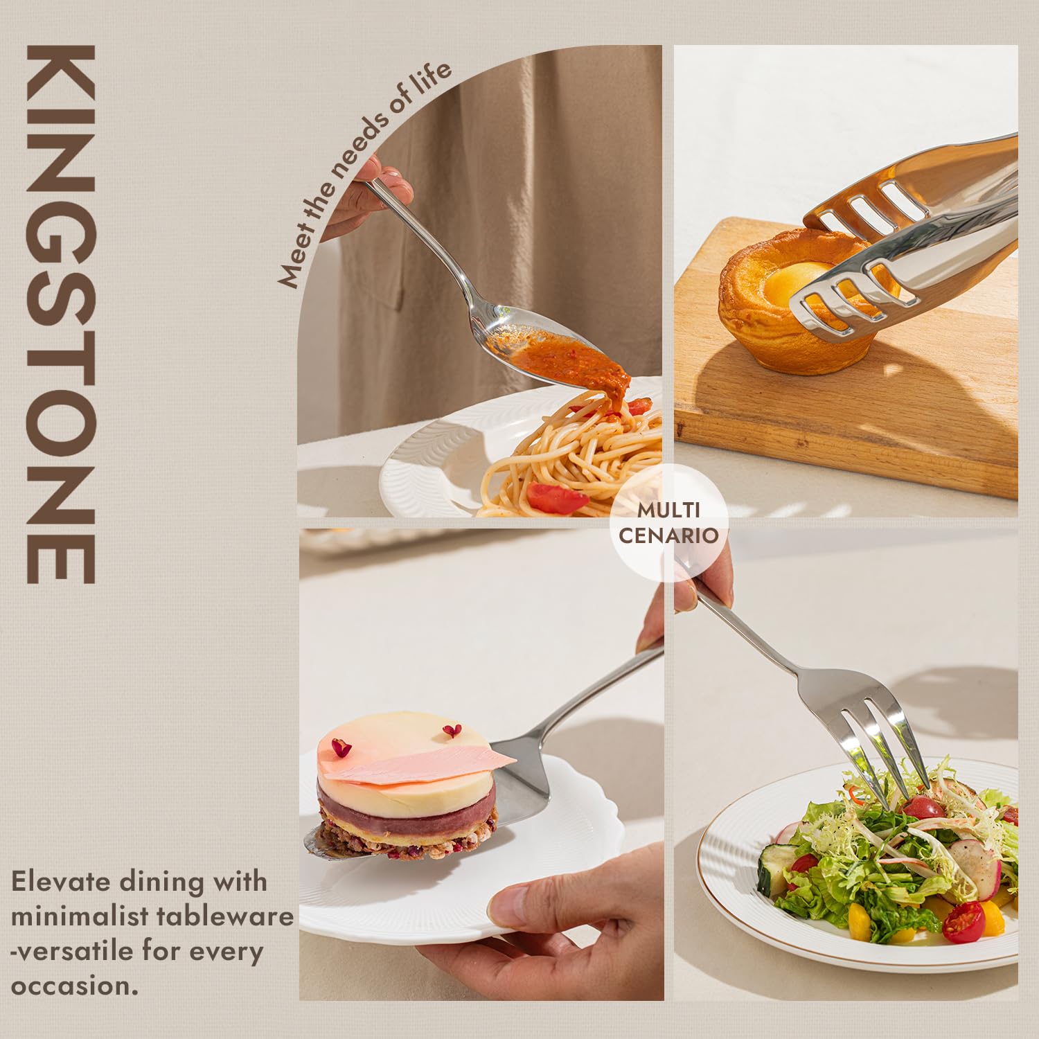 KINGSTONE soup ladle ideal for hearty portions and smooth serving.