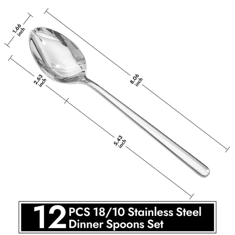 KingSTONE soup spoon wide 1.66 inches for hearty broths and soups.