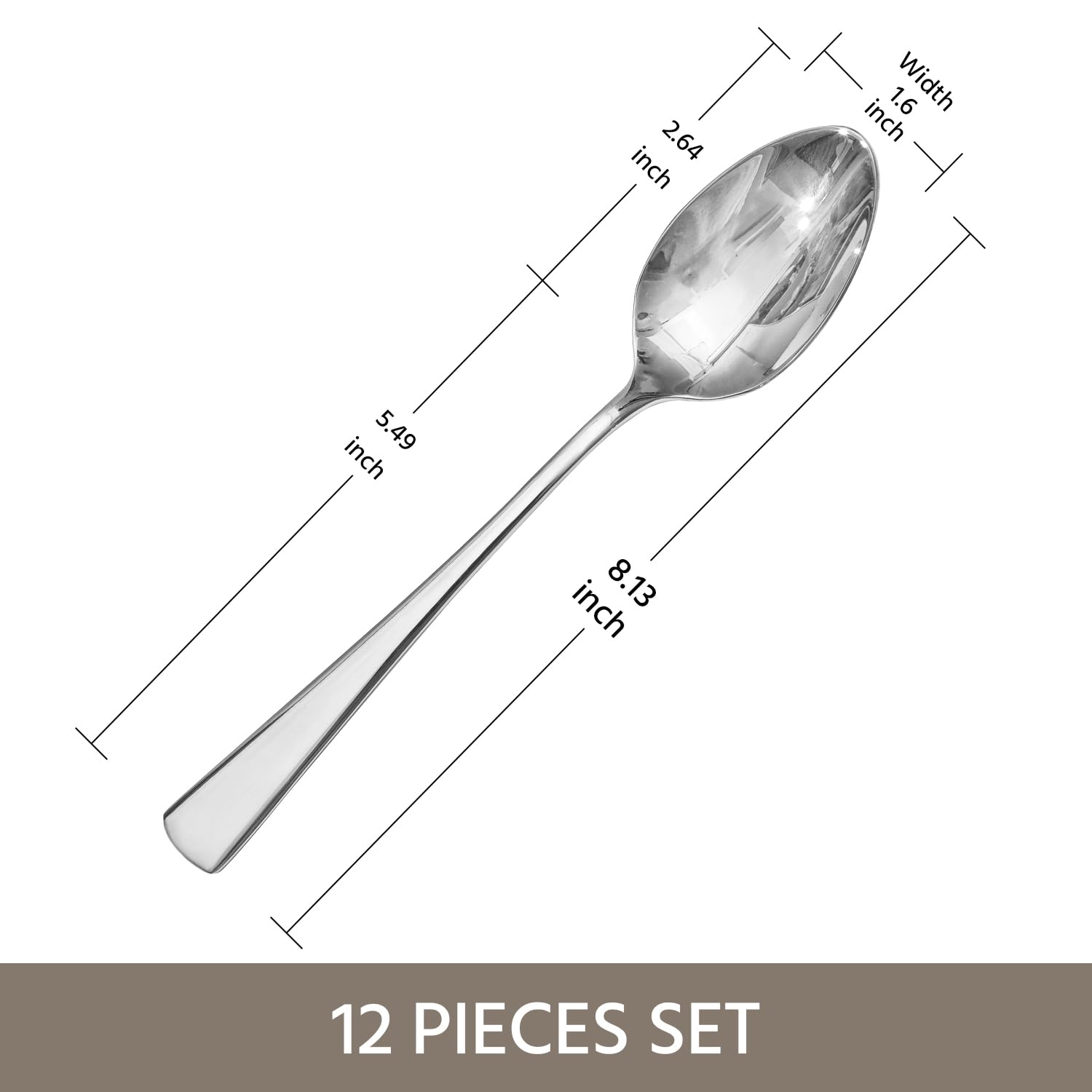KINGSTONE spoon head dimensions 2.64 by 1.6 inches for ample scooping.