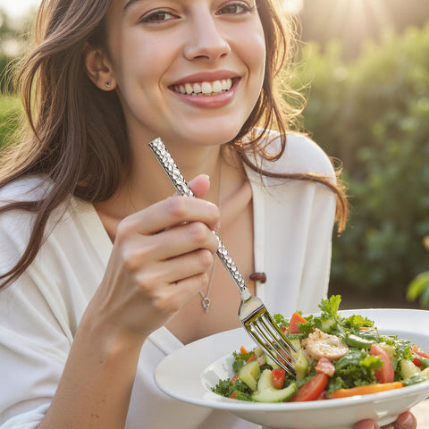 Kingstone stainless steel flatware is dishwasher safe for simple cleanup.