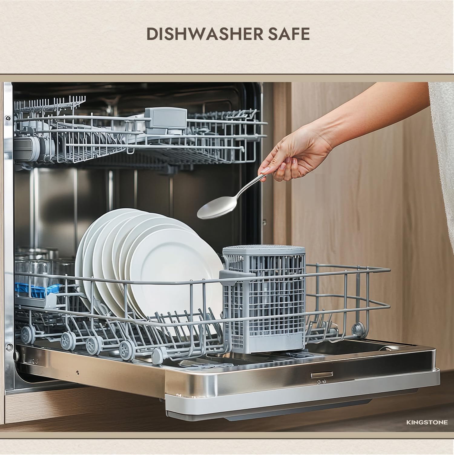 KINGSTONE tableware spoons set with generous capacity for serving